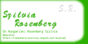 szilvia rosenberg business card
